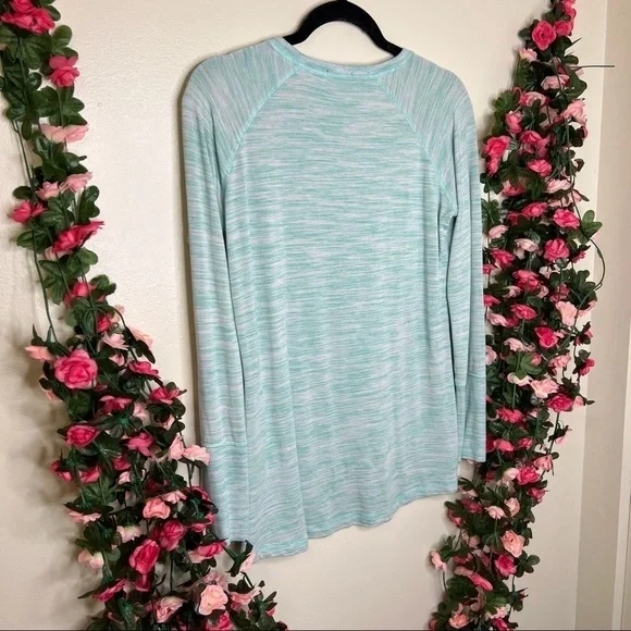 Champion Teal Aqua Blue Long Sleeve Athletic Shirt Womens Small Casual - Picture 6 of 8